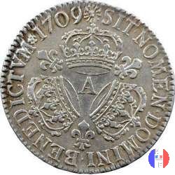 1/2 scudo alle 3 corone 1709 (Paris)