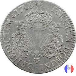 1/2 scudo alle 3 corone 1709 (Lyon)