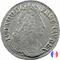 1/2 scudo alle 3 corone 1710 (Aix-en-provence)