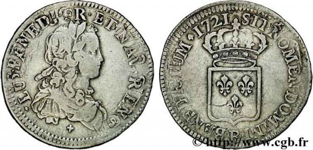 1/2 scudo di Francia 1721 (Rouen)