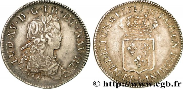 1/2 scudo di Francia 1722 (Paris)