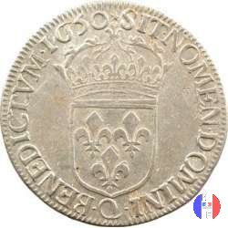 1/2 scudo mèche longue 1646-1651 1650 (Narbonne)