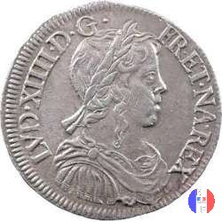 1/2 scudo mèche longue 1646-1651 1650 (La Rochelle)