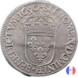 1/2 scudo mèche longue 1646-1651 1650 (La Rochelle)