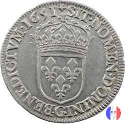 1/2 scudo mèche longue 1646-1651 1651 (Poitiers)