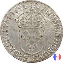 1/2 scudo mèche longue 1646-1651 1651 (Rouen)