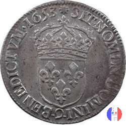 1/2 scudo mèche longue 1652-1656 1653 (Rennes)