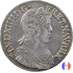 1/2 scudo mèche longue 1652-1656 1654 (Rennes)