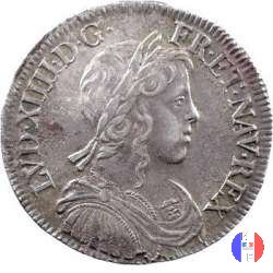 1/2 scudo mèche longue 1652-1656 1654 (Bourges)