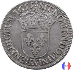 1/2 scudo mèche longue 1652-1656 1655 (Amiens)