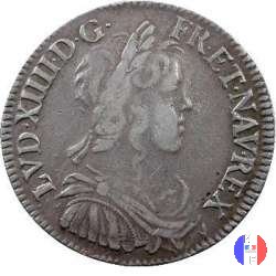 1/2 scudo mèche longue 1652-1656 1656 (Bourges)