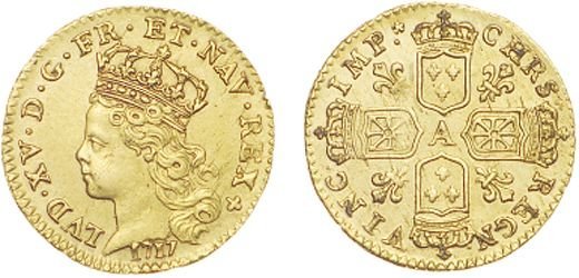 1/4 Luigi d'oro di Noailles 1717 (Paris)