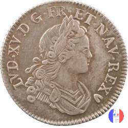 1/4 di scudo di Francia-Navarra 1718 (Strasbourg)