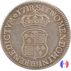 1/4 di scudo di Francia-Navarra 1718 (Strasbourg)