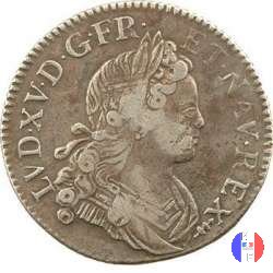 1/4 di scudo di Francia-Navarra 1718 (Amiens)