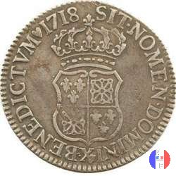 1/4 di scudo di Francia-Navarra 1718 (Amiens)