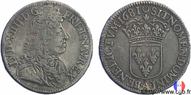 1/4 scudo alla cravatta 1681 (Paris)