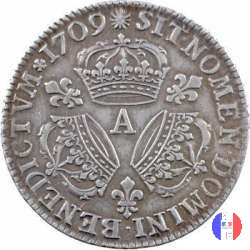 1/4 scudo alle tre corone 1709 (Paris)