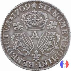 1/4 scudo alle tre corone 1709 (Paris)