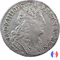 1/4 scudo alle tre corone 1709 (Lyon)