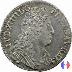 1/4 scudo alle tre corone 1710 (Troyes)