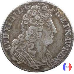 1/4 scudo alle tre corone 1710 (Rouen)