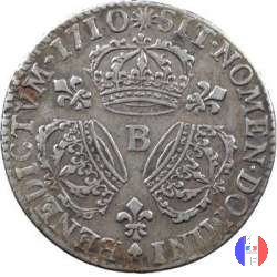 1/4 scudo alle tre corone 1710 (Rouen)