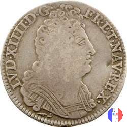 1/4 scudo alle tre corone 1711 (Rouen)