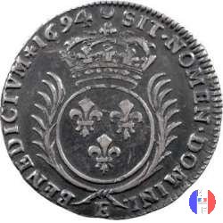 1/4 scudo aux palmes 1694 (Tours)