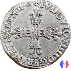 1/4 scudo conio al martello croce al dritto 1643 (Angers)