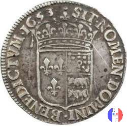 1/4 scudo di Béarn mèche longue 1653 (Pau)