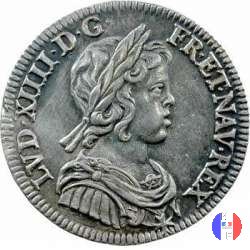 1/4 scudo "mèche courte" 1643 (Paris)