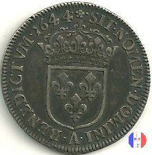 1/4 scudo "mèche courte" 1644 (Paris)