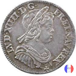 1/4 scudo "mèche courte" 1644 (Paris)