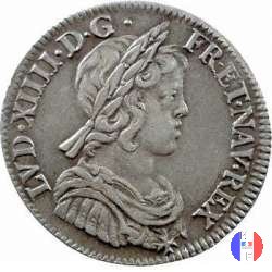 1/4 scudo "mèche courte" 1645 (Paris)