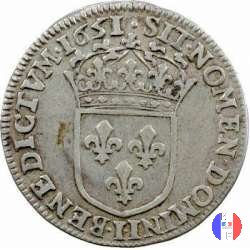 1/4 scudo "mèche longue" 1651 (Limoges)