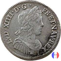 1/4 scudo "mèche longue" 1653 (La Rochelle)