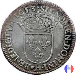 1/4 scudo "mèche longue" 1653 (La Rochelle)