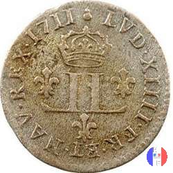 15 denari ai 2 L coronati 1711 (Metz)