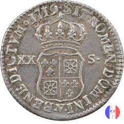 1/6 di scudo o 20 sols di Francia-Navarra 1719 (Troyes)