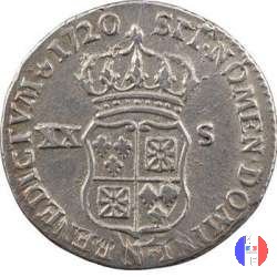 1/6 di scudo o 20 sols di Francia-Navarra 1720 (Montpellier)