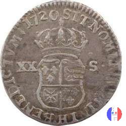 1/6 di scudo o 20 sols di Francia-Navarra 1720 (La Rochelle)