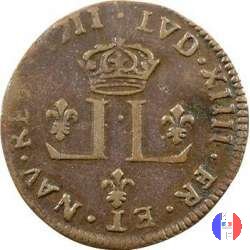 30 denari ai 2 L coronati 1711 (Lyon)