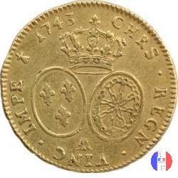 Doppio Luigi al bandeau dal 1742 al 1749 1743 (Metz)