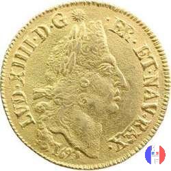 Doppio Luigi d'oro ai 4 L 1695 (Toulouse)