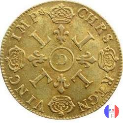 Doppio Luigi d'oro ai 4 L 1697 (Lyon)