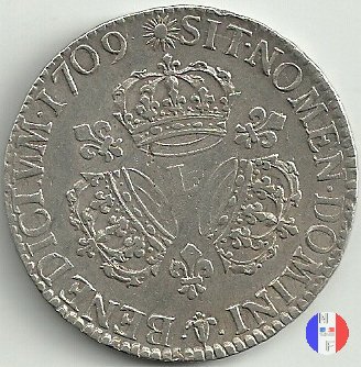 Ecu "aux 3 couronnes" type hybride 1709 (Bayonne)