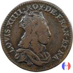 Liard di Francia I tipo 1654 (Corbeil)