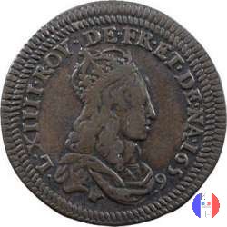 Liard di Francia al busto giovanile II tipo 1655 (Vimy)