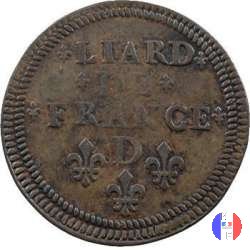 Liard di Francia al busto giovanile II tipo 1655 (Vimy)